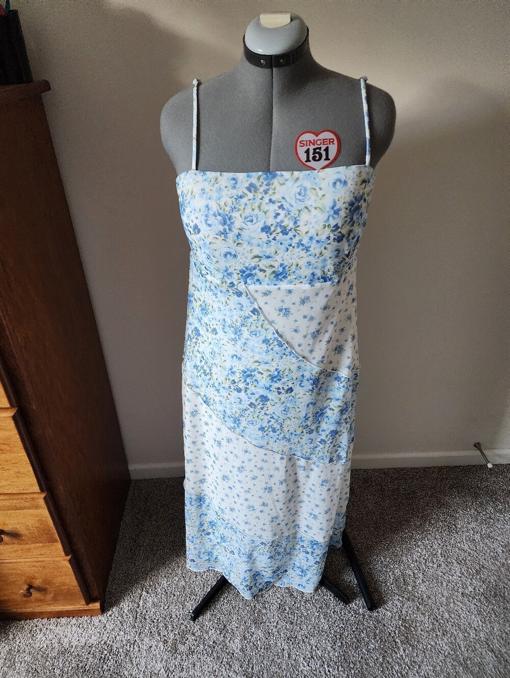 0X Arula Blue Floral Patchwork Maxi Dress